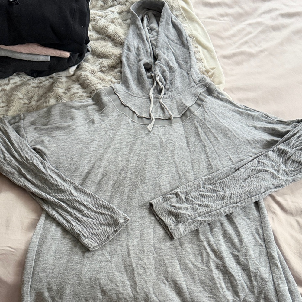 Gray Women's Hoodie Yoga Top